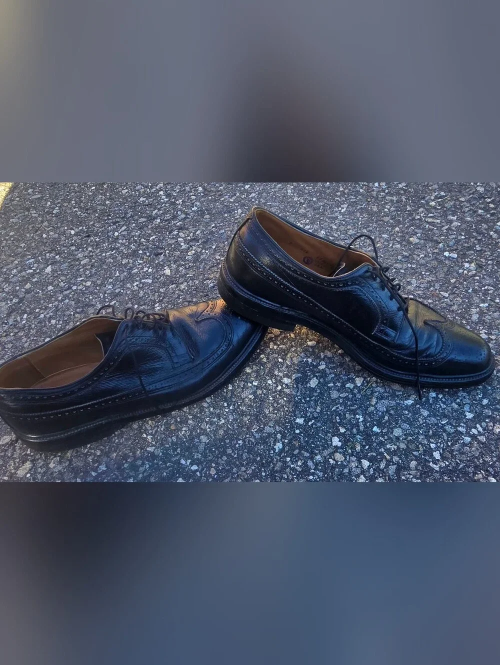 Florsheim Imperial Kenmoor Vintage Black Pebble Grain Longwing Shoes 11.5 D